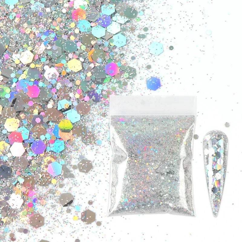 10G Chunky Nail Glitter Gemischt Hexagon von ImPressedNailsTM