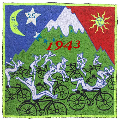 ImZauberwald Hofmann LSD Party Aufnäher original (19cm, Schwarzlicht aktiv, handgestickt ohne PC) psychedelic acid patch psy trance goa hippie blacklight glowing Albert Hofmann 1943 von ImZauberwald