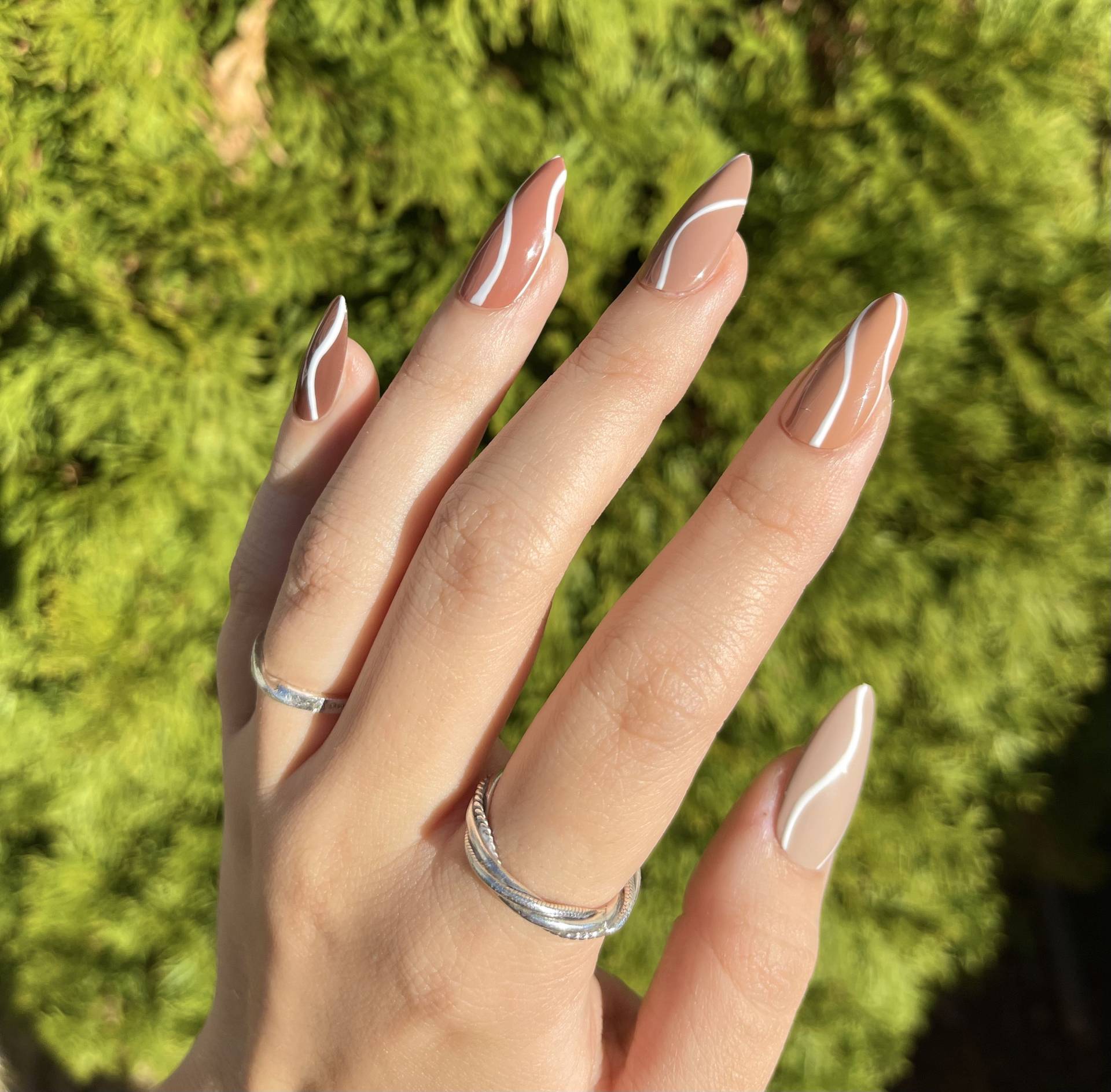Braune Abstrakte Nägel/Druckknägel/Braune Farbverlaufsnägel/Trendy Nägel/Fake Nails Braune Abstrakte Nägel/Druckknägel/Braune Farbverlaufsnägel/Trendy Nägel/Fake Nails von ImaGINAtionNails
