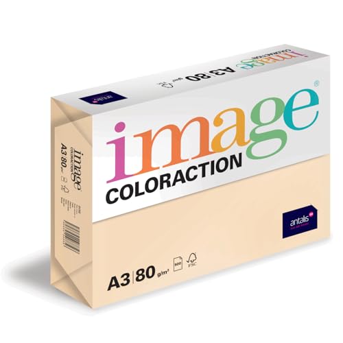 Image Coloraction Dune - farbiges Kopierpapier - DIN A3, 297 x 420 mm, 80 g/m² - buntes, holzfreies Druckerpapier für Kopierer - 500 Blatt - Creme Image Coloraction Dune - farbiges Kopierpapier - DIN A3, 297 x 420 mm, 80 g/m² - buntes, holzfreies Druckerpapier für Kopierer - 500 Blatt - Creme von Image Coloraction