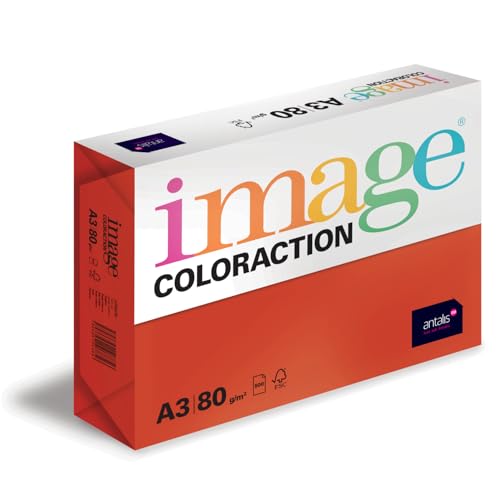 Image Coloraction London - farbiges Kopierpapier - DIN A3, 297 x 420 mm, 80 g/m² - buntes, holzfreies Druckerpapier für Kopierer - 500 Blatt - Ziegelrot Image Coloraction London - farbiges Kopierpapier - DIN A3, 297 x 420 mm, 80 g/m² - buntes, holzfreies Druckerpapier für Kopierer - 500 Blatt - Ziegelrot von Image Coloraction