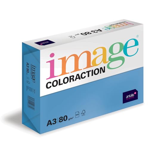 Image Coloraction Malta - farbiges Kopierpapier - DIN A3, 297 x 420 mm, 80 g/m² - buntes, holzfreies Druckerpapier für Kopierer - 500 Blatt - Fliederblau von IMAGE