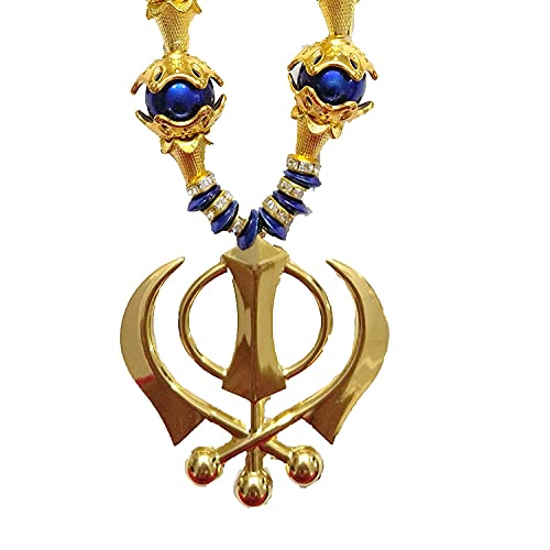 Imagine Mart Golden Khanda Perlen und Kappen zum Aufhängen, Blau von Imagine's