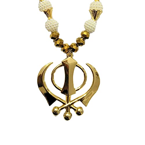 Imagine Mart Hängende goldene Khanda in Angoori Perlen von Imagine's