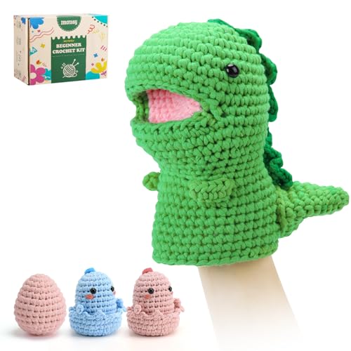 Imcrasy Dino Handpuppe Häkelset | Häkelset für Anfänger | Strickset mit Schritt-für-Schritt-Anleitung | Schönes Geschenk mit Geschenkbox | Kreatives Basteln für jedes Alter Imcrasy Dino Handpuppe Häkelset | Häkelset für Anfänger | Strickset mit Schritt-für-Schritt-Anleitung | Schönes Geschenk mit Geschenkbox | Kreatives Basteln für jedes Alter von Imcrasy
