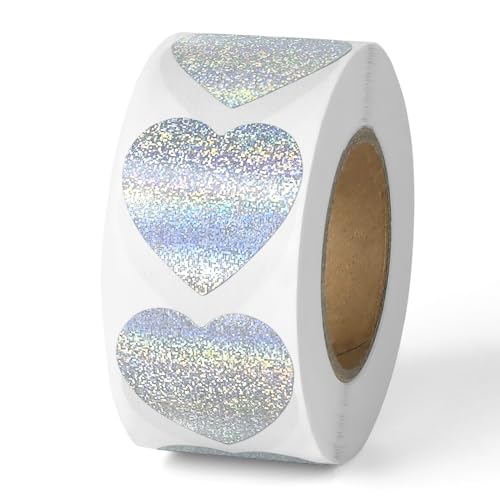 500 Stück silberne Glitzer-Herz-Aufkleber, 2,5 cm, Liebesform-Etiketten, selbstklebende Herzaufkleber für Muttertag, Valentinstag, Umschläge, Hochzeit, Basteln, Scrapbooking, Geschenk, 500 Stück silberne Glitzer-Herz-Aufkleber, 2,5 cm, Liebesform-Etiketten, selbstklebende Herzaufkleber für Muttertag, Valentinstag, Umschläge, Hochzeit, Basteln, Scrapbooking, Geschenk, von Imeepa
