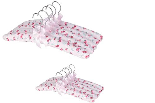 Imergo Rutschfeste, gepolsterte Satin-Kleiderbügel mit drehbaren Haken, keine Schulterstoß, für Damen, schwere Pullover, Mäntel, Anzüge, mit Satinstoff überzogen, 10 Stück, kleine Blumen Imergo Rutschfeste, gepolsterte Satin-Kleiderbügel mit drehbaren Haken, keine Schulterstoß, für Damen, schwere Pullover, Mäntel, Anzüge, mit Satinstoff überzogen, 10 Stück, kleine Blumen von Imergo