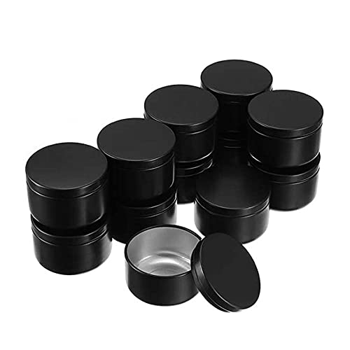 30 Stück Schwarz Aluminium Vorratsdose Behälter Nachfüllbare Metallkerzendosen mit Deckel für Kerzenherstellung, Kunsthandwerk, Küche Gewürzaufbewahrung（50g） von Imirootree