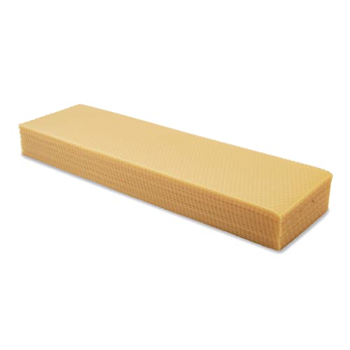 Imkado Pestizidfreie Mittelwände (1kg) Dadant US (Honig) (420x117mm) aus 100% reinem Bienenwachs von Imkado