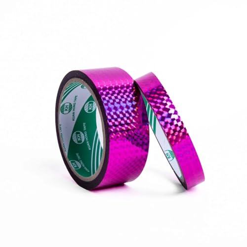 Imoumou 1 stück Laser Deko Klebeband Hologramm Klebeband Tape Dekoband für DIY Hula Hoop Gestaltung Dekoration Hochzeit Renovierung (Laserpink, 2.4cm*50m) von Imoumou