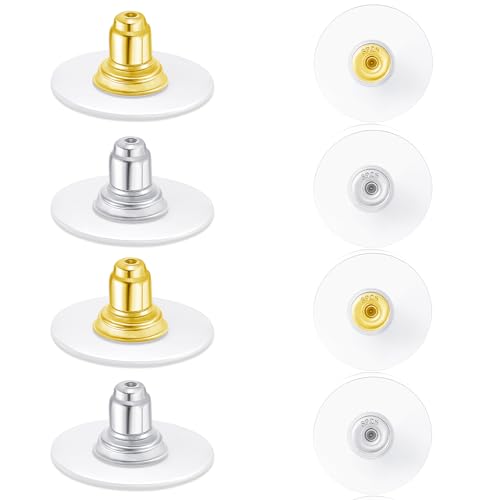 Impalsory Ohrring-Verschlüsse, 18 Karat vergoldet, 925er Sterlingsilber, hypoallergen, für schwere Hängeohrringe, Ersatz für Damen und Herren, 8 Stück Impalsory Ohrring-Verschlüsse, 18 Karat vergoldet, 925er Sterlingsilber, hypoallergen, für schwere Hängeohrringe, Ersatz für Damen und Herren, 8 Stück von Impalsory