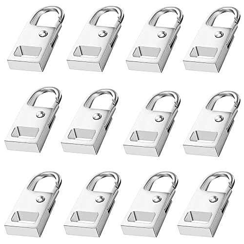 12 Stück Reissverschluss Zipper Pull, Zipper Tags, Reissverschluss Zipper Pull Tabs Ersatz, Abnehmbar, Glatt und Langlebig, für Gepäck, Koffer, Mantel, Tasche, Stiefel (Silber) von Colrid