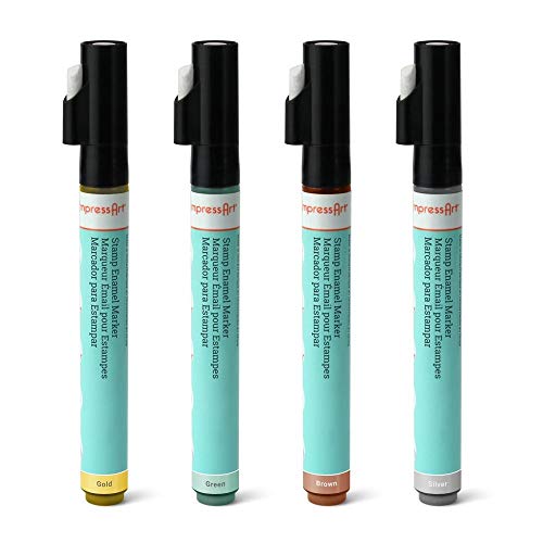 Impress Art Antique Stamp Enamel Marker, 4 Pack, Includes Gold, Silver, Green, Brown Impress Art Antique Stamp Enamel Marker, 4 Pack, Includes Gold, Silver, Green, Brown von ImpressArt