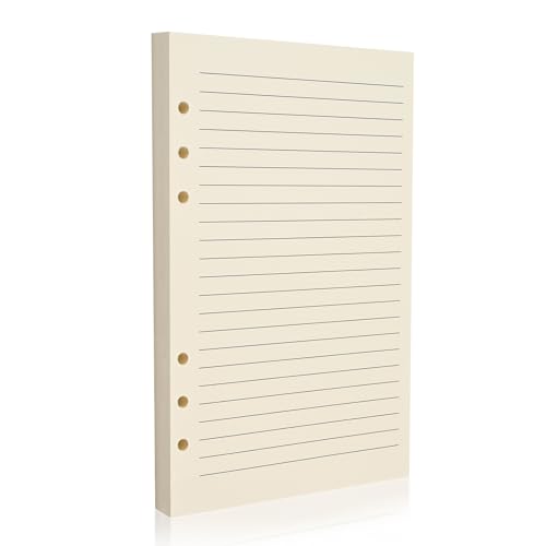 Imslery A5 liniertes Nachfüllpapier mit 6 Löchern, 80 Blatt, 100 g/m², beige Notizbuch-Nachfüllpackung, passend für A5 6-Ringbücher für Büro, Schule & Zuhause Imslery A5 liniertes Nachfüllpapier mit 6 Löchern, 80 Blatt, 100 g/m², beige Notizbuch-Nachfüllpackung, passend für A5 6-Ringbücher für Büro, Schule & Zuhause von Imslery