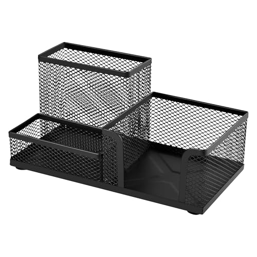 Schreibtisch-Organizer aus Netzstoff, Stift- und Schreibwarenhalter mit 3 Fächern für Bürobedarf, Haftnotizen und kleines Zubehör, Schreibtisch-Caddy für Zuhause, Schule und Arbeitsplatz Schreibtisch-Organizer aus Netzstoff, Stift- und Schreibwarenhalter mit 3 Fächern für Bürobedarf, Haftnotizen und kleines Zubehör, Schreibtisch-Caddy für Zuhause, Schule und Arbeitsplatz von Imslery