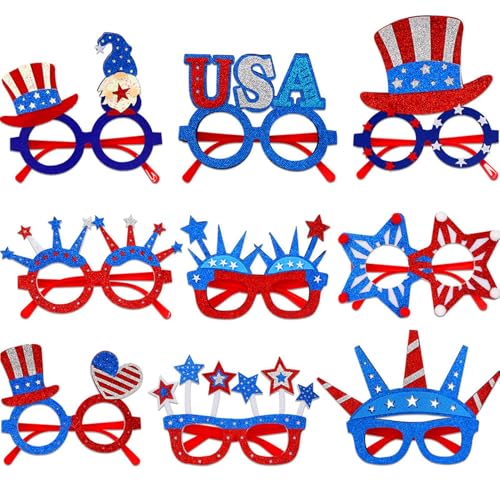 Imtrub Brille 4. Juli – rot-weiße und blaue Sonnenbrille, 9 Paar Zubehör für Partygeschenke, Grillabende, Fotoautomaten und Pool-Feiern Imtrub Brille 4. Juli – rot-weiße und blaue Sonnenbrille, 9 Paar Zubehör für Partygeschenke, Grillabende, Fotoautomaten und Pool-Feiern von Imtrub