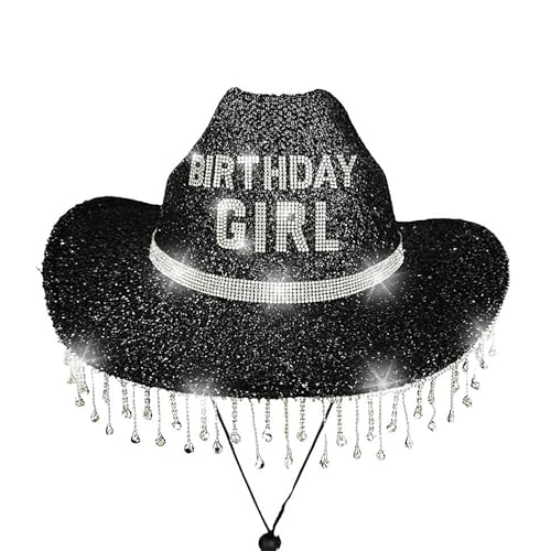 Imtrub Cowboyhüte für Damen, Party, Geburtstag, Mädchen, Strass, atmungsaktiv, Dekorationen für Erwachsene, Kinder, Party, Festival, Urlaub von Imtrub