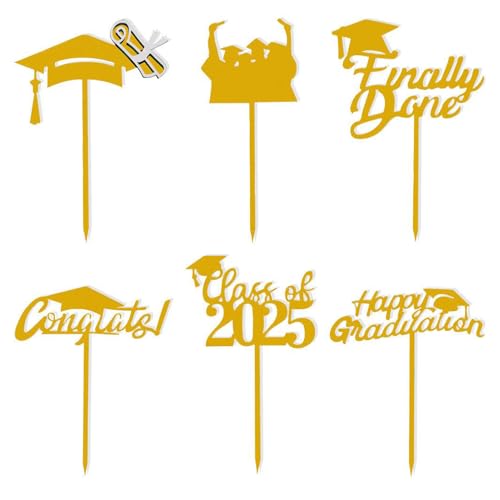 Imtrub Cupcake-Topper zum Schulabschluss, Set mit 6 Acryl-Kuchenaufsätzen, lebendige Farben, dekorative Foto-Requisiten für Abschlussfeier, Klassentreffen Imtrub Cupcake-Topper zum Schulabschluss, Set mit 6 Acryl-Kuchenaufsätzen, lebendige Farben, dekorative Foto-Requisiten für Abschlussfeier, Klassentreffen von Imtrub