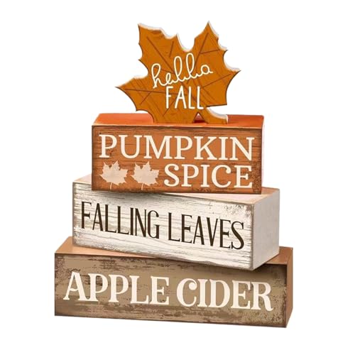 Imtrub Herbst-Ahorn-Dekoration | Herbst-Dekorationen, Herbst-Holzschild, Ahorn – Thanksgiving-Tischaufsatz für Ernte, Party, Kamin, Küchenregal, Zuhause, Kaminsims, Schreibtisch, Tischplatte von Imtrub