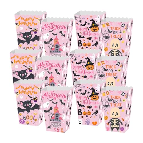 Imtrub Popcorn-Boxen für Halloween, Themenparty, Popcorn-Geschenkboxen – Halloween-Süßigkeiten-Behälter für Snacks, Kekse, Süßigkeiten, Schokolade von Imtrub