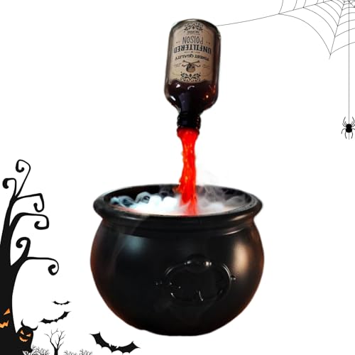 Imtrub Schwimmender , Nebelmacher mit schwarzem Hexenkessel, Party-Dekoration, gruselige Requisite für festliches Zuhause, Innenbereich, Küche, Kaminsims, Garten, Tisch, Hof von Imtrub