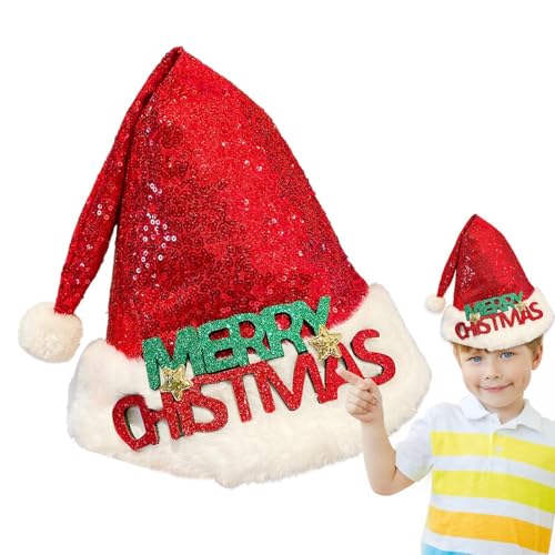 Imtrub Weihnachtsmütze für Kinder | Weihnachtsmannmütze mit Pailletten, rote Weihnachtsmütze, Unisex-Weihnachtstuch, Hirschgeweih, Urlaubsdekoration für Erwachsene und Kinder Imtrub Weihnachtsmütze für Kinder | Weihnachtsmannmütze mit Pailletten, rote Weihnachtsmütze, Unisex-Weihnachtstuch, Hirschgeweih, Urlaubsdekoration für Erwachsene und Kinder von Imtrub