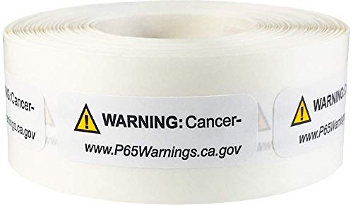 California Proposition 65 Cancer Warnschilder Short Form 0,5 x 1,5-Zoll-500 Adhesive Aufkleber von InStockLabels.com