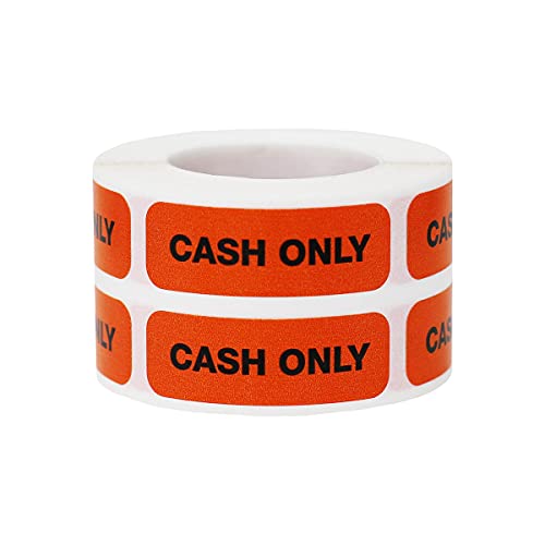 Etiketten "Cash Only", rechteckig, 1,3 x 3,8 cm, 500 Stück von InStockLabels.com