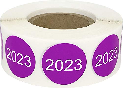 Flieder 2023 Kreis-Punkt-Aufkleber, 3/4 Zoll-Runde, 500 Labels auf einer Rolle von InStockLabels.com