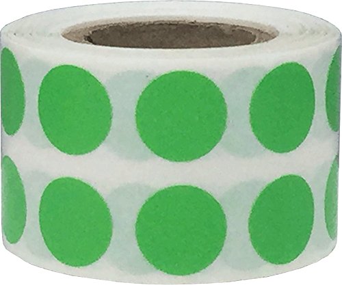 Hellgrüne Kreis Aufkleber, 13 mm 1/2 Zoll Punkt Etiketten 1000 Packung von InStockLabels.com