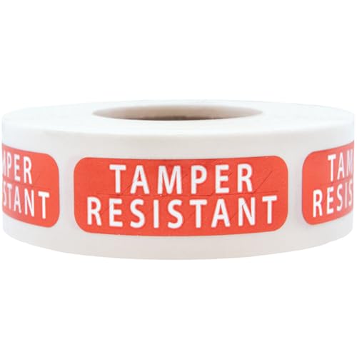 Rote Tamper Resistant Fälschungssichere Etiketten, 13 x 38 mm 0,5 x 1,5 Zoll Holografische Aufkleber 500 Packung von InStockLabels.com
