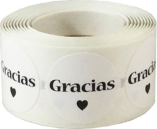 Weiße Gracias Aufkleber, 25 mm 1 Zoll Kreis Etiketten 500 Packung von InStockLabels.com