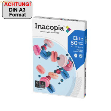 Inacopia Multifunktionspapier Inacopia Elite A3 80g/qm weiß von Inacopia