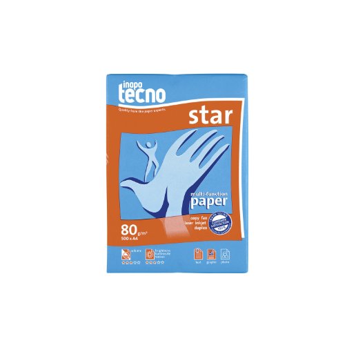 Inapa Tecno Star 013908010001 Universal Druckerpapier DIN A4 80 g/m² 500 Blatt Weiß von inapa