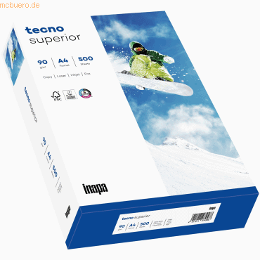 5 x Inapa tecno Multifunktionspapier tecno Superior A4 90 g/qm weiß VE 5 x Inapa tecno Multifunktionspapier tecno Superior A4 90 g/qm weiß VE von Inapa tecno