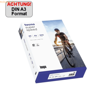5 x Inapa Kopierpapier superspeed 2100011540 A3 weiß 500 Blatt 5 x Inapa Kopierpapier superspeed 2100011540 A3 weiß 500 Blatt von Inapa