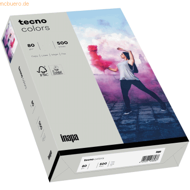 Inapa Multifunktionspapier tecno colors A3 80 g/qm VE=500 Blatt grau von Inapa