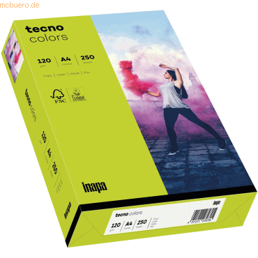 5 x Inapa Multifunktionspapier tecno colors A4 120 g/qm VE=250 Blatt l von Inapa