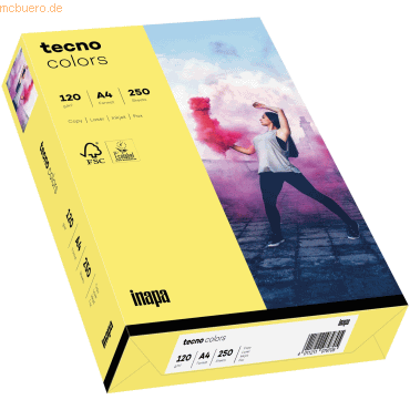 5 x Inapa Multifunktionspapier tecno colors A4 120 g/qm VE=250 Blatt m von Inapa