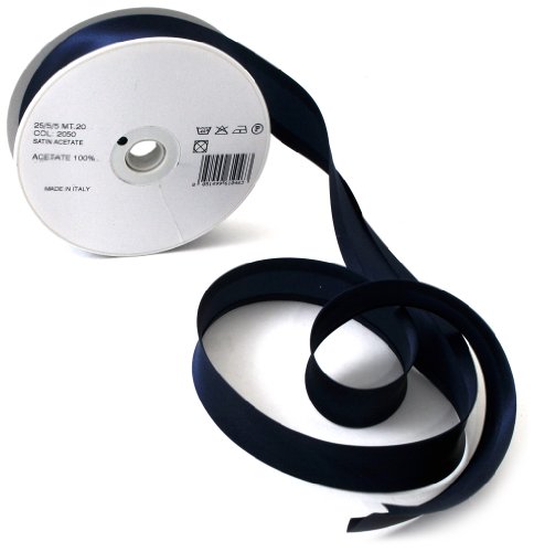 Inastri 25/5/5 mm Azetat-Satin Schrägband, Marineblau 2050 Inastri 25/5/5 mm Azetat-Satin Schrägband, Marineblau 2050 von Inastri