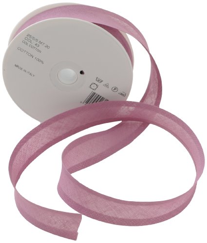Inastri 25/5/5 mm Baumwollschrägband, malvenfarben von Inastri
