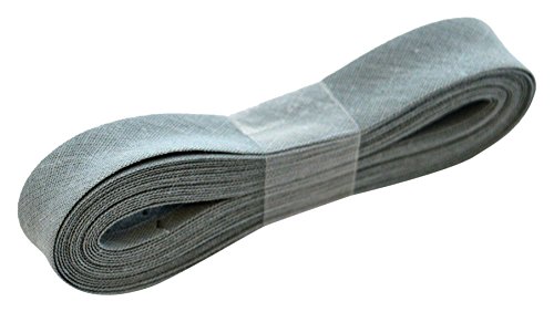 Inastri Baumwoll Baumwolle Schrägband 14/4/4 mm Farbe Mid Grau 26–3 M von Inastri