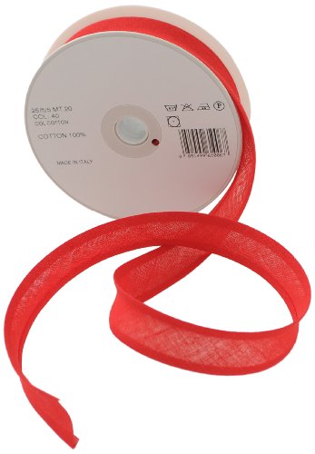 Inastri Schrägband aus Baumwolle, rot, 25mm/5mm /5mm Inastri Schrägband aus Baumwolle, rot, 25mm/5mm /5mm von Inastri