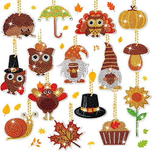 15 Stück Herbst Winter DIY 5D Diamant Malerei Schlüsselanhänger Vollbohrer Herstellung Schlüsselanhänger Diamant Kunst Schlüsselanhänger Anhänger DIY Diamant Dekoration für Thanksgiving (heller Stil) 15 Stück Herbst Winter DIY 5D Diamant Malerei Schlüsselanhänger Vollbohrer Herstellung Schlüsselanhänger Diamant Kunst Schlüsselanhänger Anhänger DIY Diamant Dekoration für Thanksgiving (heller Stil) von Inbagi