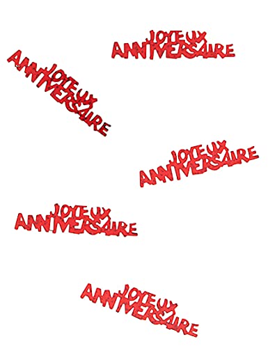 Generisches Konfetti, Aufschrift "Joyeux Anniversaire", Rot von Inconnu