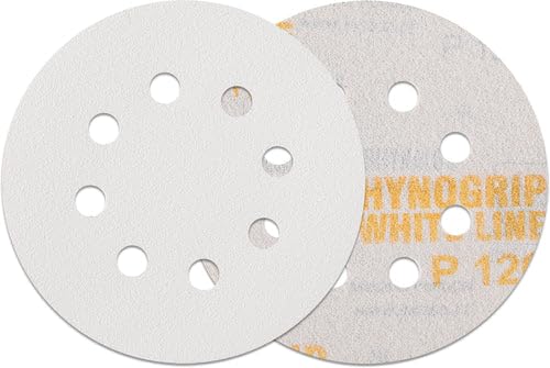 INDASA RHYNOGRIP White LINE - 50 Stück Exzenter Schleifscheiben 8-Loch Ø 125 mm - Schleifscheiben Klettscheiben Exzenter - Korn 120 von INDASA