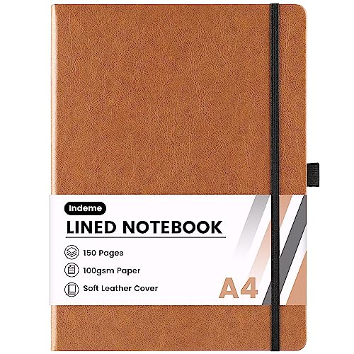 A4-Notizbuch – Notizbuch A4 mit 144 Seiten, Premium-Papier, Kunstleder, klassisches Schreibbuch, Tagebuch, 21,2 x 29,1 cm, Hardcover, Braun A4-Notizbuch – Notizbuch A4 mit 144 Seiten, Premium-Papier, Kunstleder, klassisches Schreibbuch, Tagebuch, 21,2 x 29,1 cm, Hardcover, Braun von Indeme