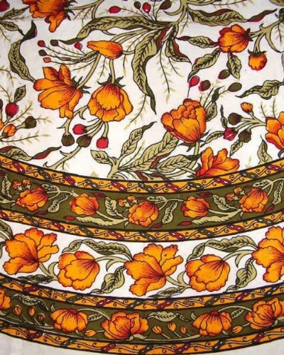 INDIA ARTS French Floral, rund Baumwolle Tischdecke 177,8 cm Safran INDIA ARTS French Floral, rund Baumwolle Tischdecke 177,8 cm Safran von India Arts