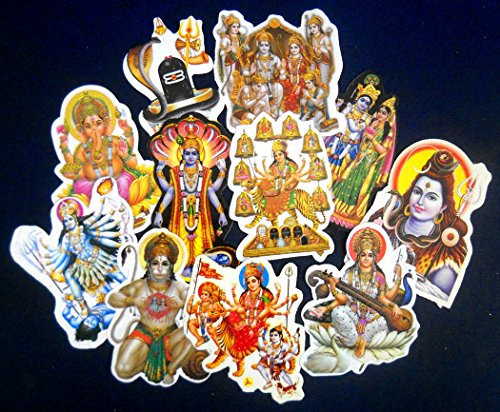 India Crafts 10 kleine Hindu-Götter Aufkleber (Größe – ca. 10,2 cm). von Crafts of India