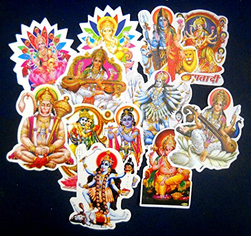 India Crafts 20 kleine Hindu-Götter Aufkleber (Größe – ca. 10,2 cm). von Crafts of India